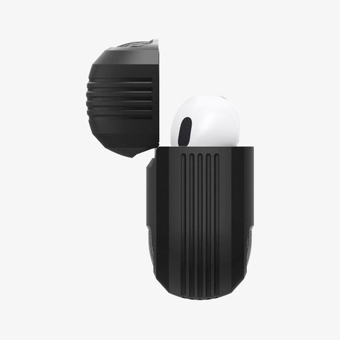 ACS05482 - Apple AirPods Pro 2 Case Rugged Armor in matte black showing the front